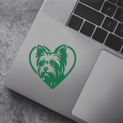 Herz mit Yorkshire Terrier Kopf Autoaufkleber - Ansicht 7