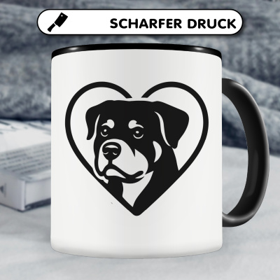 Tasse mit dem Motiv  Herz mit Rottweiler Kopf - Ansicht 5