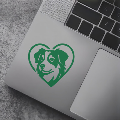 Herz mit Australian Shepherd Kopf Autoaufkleber - Ansicht 7