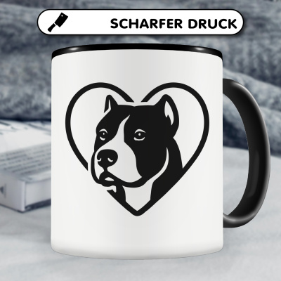 Tasse mit dem Motiv  Herz mit American Pit Bull Terrier Kopf - Ansicht 5