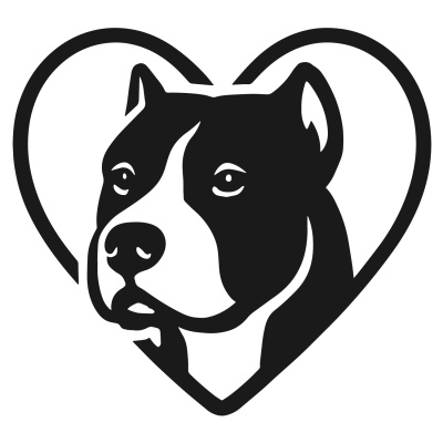 Herz mit American Pit Bull Terrier Kopf Autoaufkleber
