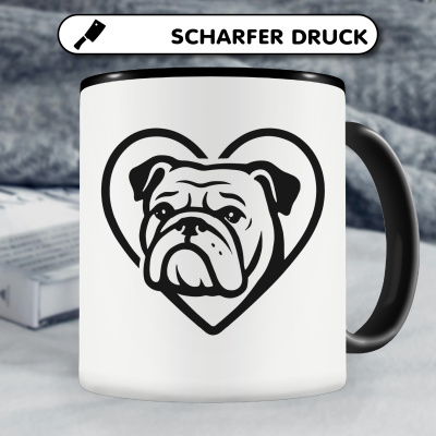 Tasse mit dem Motiv  Herz mit Bulldogge Kopf - Ansicht 5