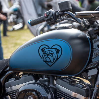 Herz mit Bulldogge Kopf Autoaufkleber - Ansicht 8