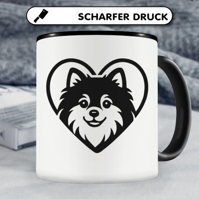 Tasse mit dem Motiv  Herz mit Zwergspitz Kopf - Ansicht 5
