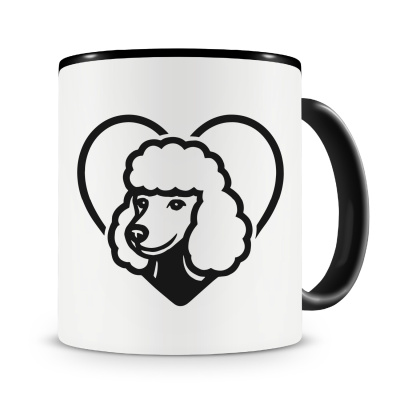 Tasse mit dem Motiv  Herz mit Pudel Kopf