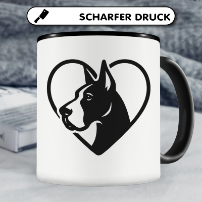 Tasse mit dem Motiv  Herz mit Deutsche Dogge Kopf - Ansicht 5