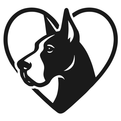 Herz mit Deutsche Dogge Kopf Autoaufkleber