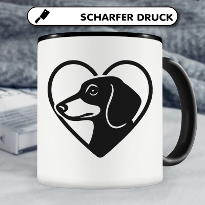 Tasse mit dem Motiv  Herz mit Dackel Kopf - Ansicht 5