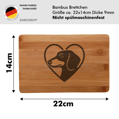 Frhstcksbrettchen mit Herz mit Dackel Kopf Gravur - Ansicht 2