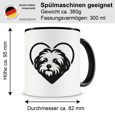 Tasse mit dem Motiv  Herz mit Bolonka Zwetna Kopf - Ansicht 2