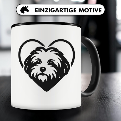 Tasse mit dem Motiv  Herz mit Bolonka Zwetna Kopf - Ansicht 3