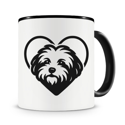 Tasse mit dem Motiv  Herz mit Bolonka Zwetna Kopf