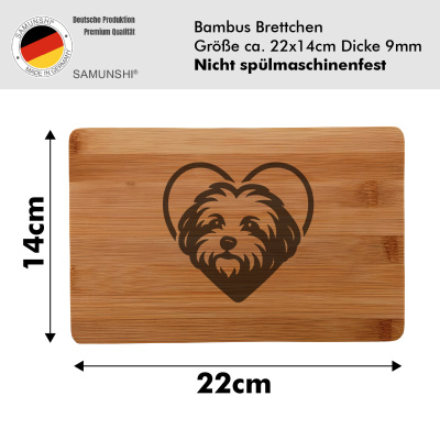 Frhstcksbrettchen mit Herz mit Bolonka Zwetna Kopf Gravur - Ansicht 2