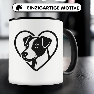 Tasse mit dem Motiv  Herz mit Jack Russell Terrier Kopf - Ansicht 3
