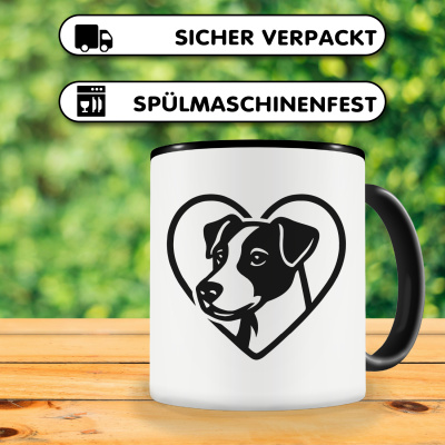 Tasse mit dem Motiv  Herz mit Jack Russell Terrier Kopf - Ansicht 4