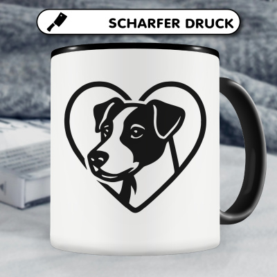 Tasse mit dem Motiv  Herz mit Jack Russell Terrier Kopf - Ansicht 5