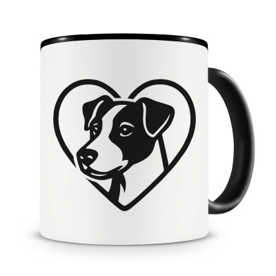 Tasse mit dem Motiv  Herz mit Jack Russell Terrier Kopf