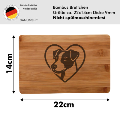 Frhstcksbrettchen mit Herz mit Jack Russell Terrier Kopf Gravur - Ansicht 2