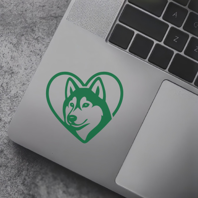 Herz mit Husky Kopf Autoaufkleber - Ansicht 7