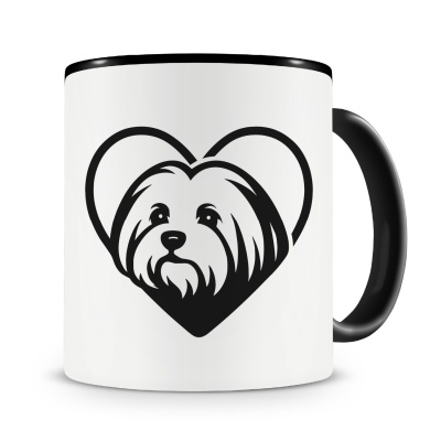 Tasse mit dem Motiv  Herz mit Malteser Kopf