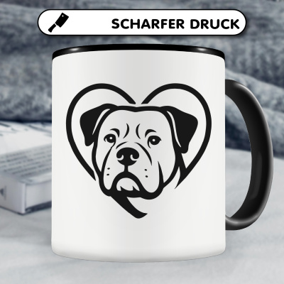 Tasse mit dem Motiv  Herz mit American Bulldog Kopf - Ansicht 5