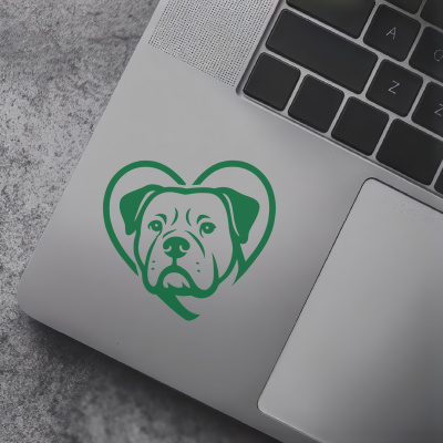 Herz mit American Bulldog Kopf Autoaufkleber - Ansicht 7