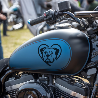 Herz mit American Bulldog Kopf Autoaufkleber - Ansicht 8