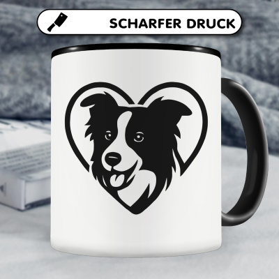 Tasse mit dem Motiv  Herz mit Border Collie Kopf - Ansicht 5
