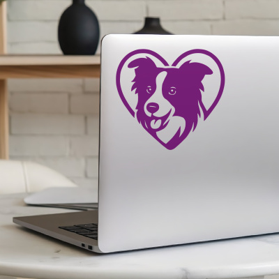 Herz mit Border Collie Kopf Autoaufkleber - Ansicht 5