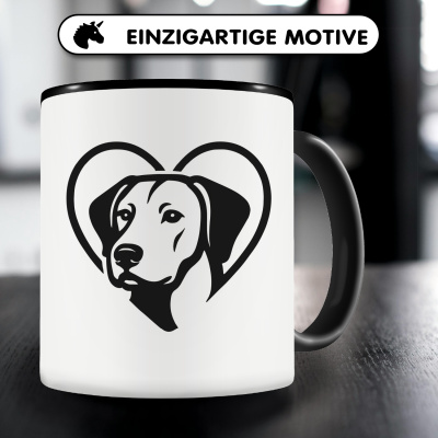 Tasse mit dem Motiv  Herz mit Rhodesian Ridgeback Kopf - Ansicht 3