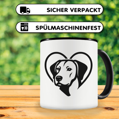 Tasse mit dem Motiv  Herz mit Rhodesian Ridgeback Kopf - Ansicht 4