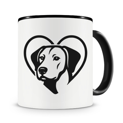Tasse mit dem Motiv  Herz mit Rhodesian Ridgeback Kopf