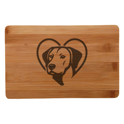 Frhstcksbrettchen mit Herz mit Rhodesian Ridgeback Kopf Gravur