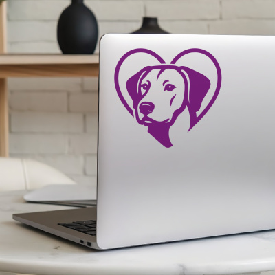 Herz mit Rhodesian Ridgeback Kopf Autoaufkleber - Ansicht 5