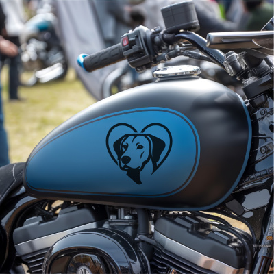 Herz mit Rhodesian Ridgeback Kopf Autoaufkleber - Ansicht 8