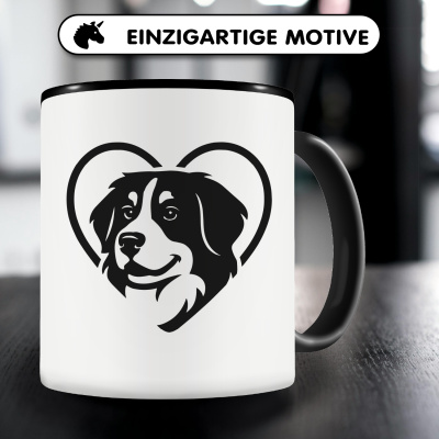 Tasse mit dem Motiv  Herz mit Berner Sennenhund Kopf - Ansicht 3