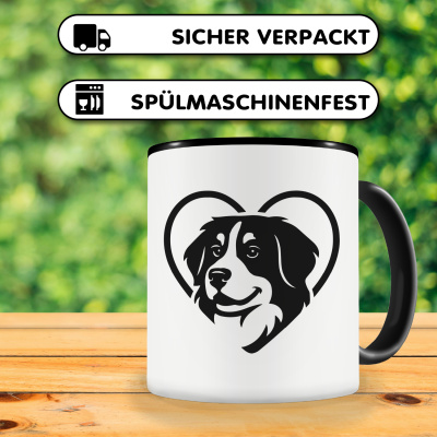 Tasse mit dem Motiv  Herz mit Berner Sennenhund Kopf - Ansicht 4