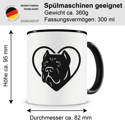 Tasse mit dem Motiv  Herz mit Cane Corso Kopf - Ansicht 2