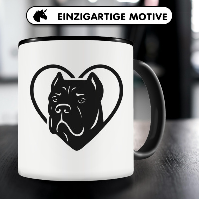 Tasse mit dem Motiv  Herz mit Cane Corso Kopf - Ansicht 3