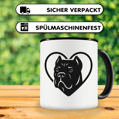Tasse mit dem Motiv  Herz mit Cane Corso Kopf - Ansicht 4
