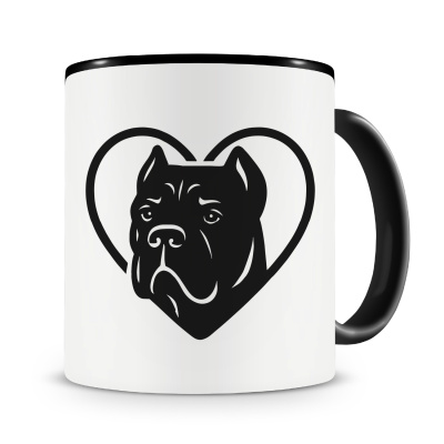 Tasse mit dem Motiv  Herz mit Cane Corso Kopf