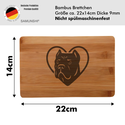 Frhstcksbrettchen mit Herz mit Cane Corso Kopf Gravur - Ansicht 2