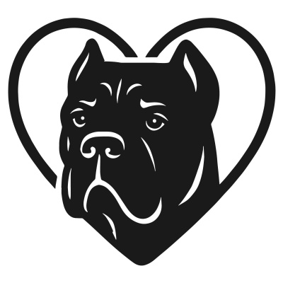 Herz mit Cane Corso Kopf Autoaufkleber