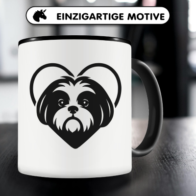 Tasse mit dem Motiv  Herz mit Shih-Tzu Kopf - Ansicht 3