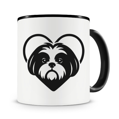 Tasse mit dem Motiv  Herz mit Shih-Tzu Kopf