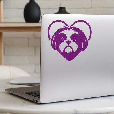 Herz mit Shih-Tzu Kopf Autoaufkleber - Ansicht 5