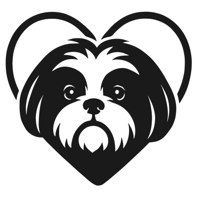Herz mit Shih-Tzu Kopf Autoaufkleber