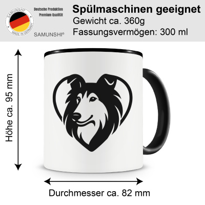 Tasse mit dem Motiv  Herz mit Collie Kopf - Ansicht 2