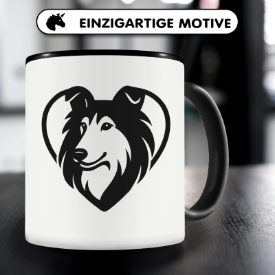 Tasse mit dem Motiv  Herz mit Collie Kopf - Ansicht 3