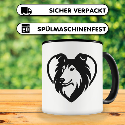 Tasse mit dem Motiv  Herz mit Collie Kopf - Ansicht 4